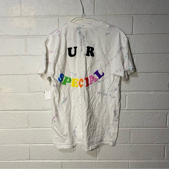 Official LIZZO Merch Tie Dye Rainbow Bubble Letters U R Special Medium T Shirt - Picture 2 of 11